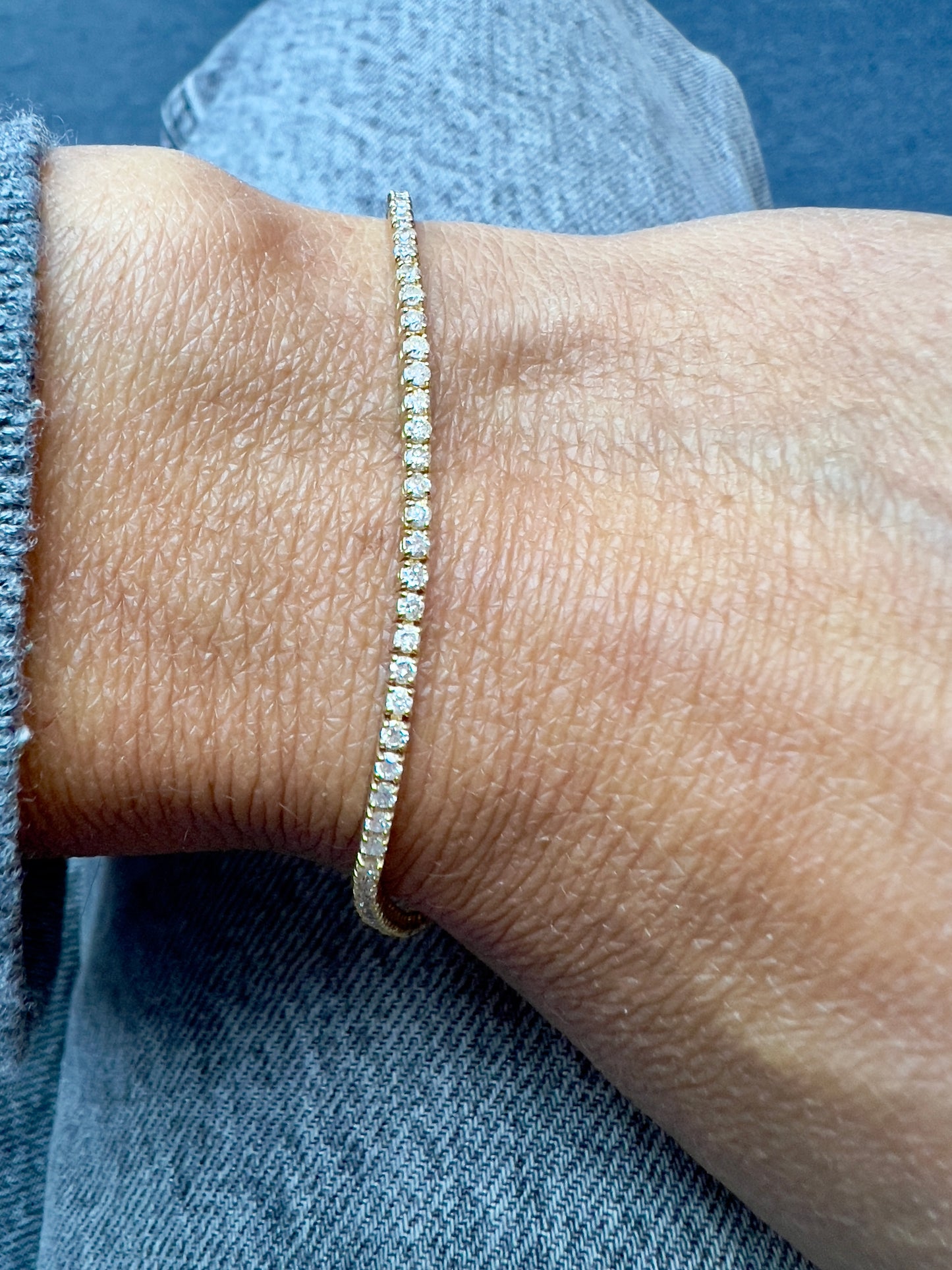 14k Gold 1.5MM Diamond Tennis Bracelet
