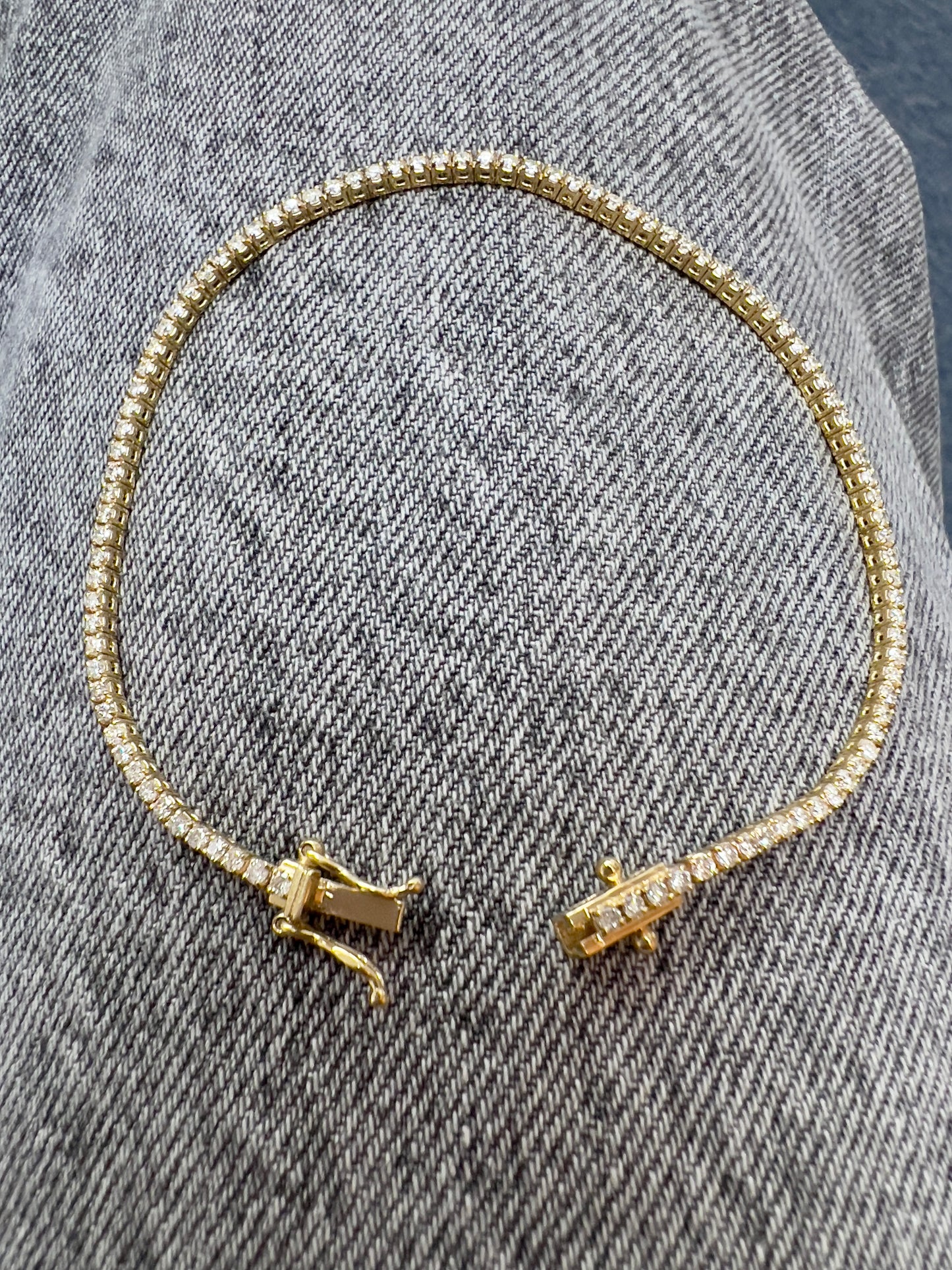 14k Gold 1.5MM Diamond Tennis Bracelet