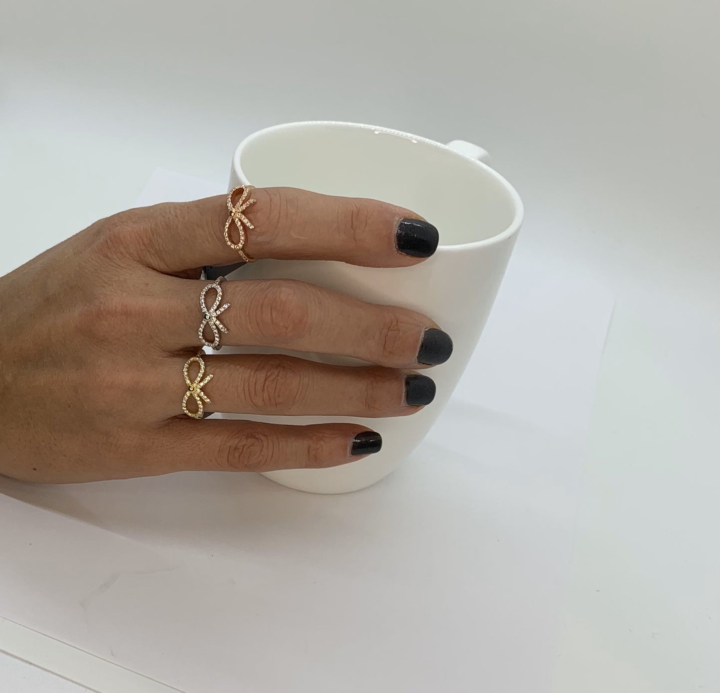 Sterling Silver And CZ Ribbon Bow Ring