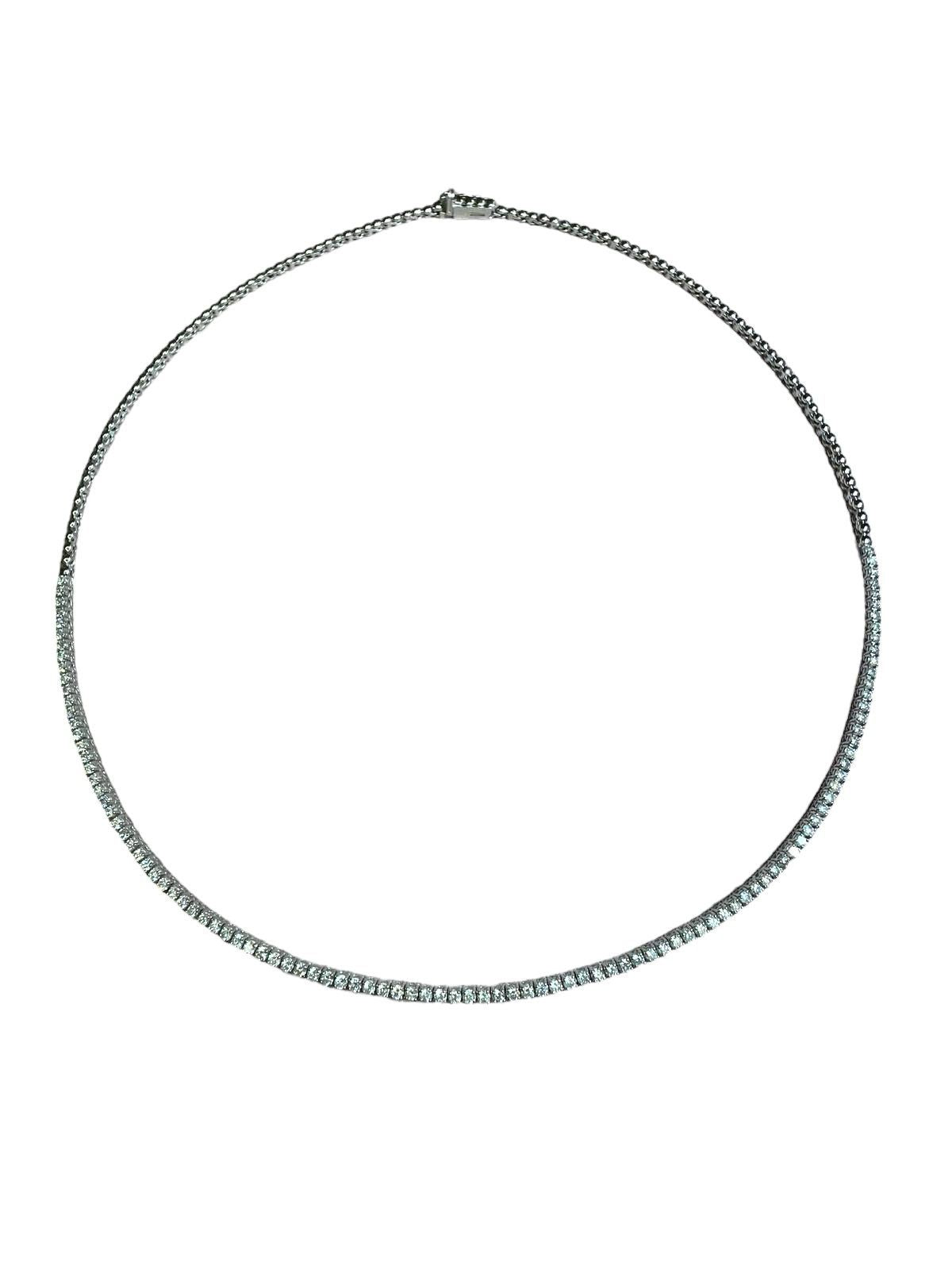 14k Gold Half Tennis Diamonds Half Beads Link Necklace