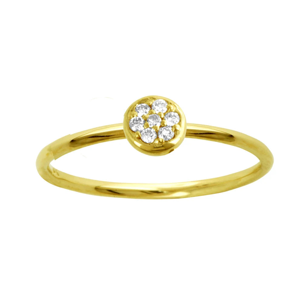 Sterling Silver Round Diamond Ring