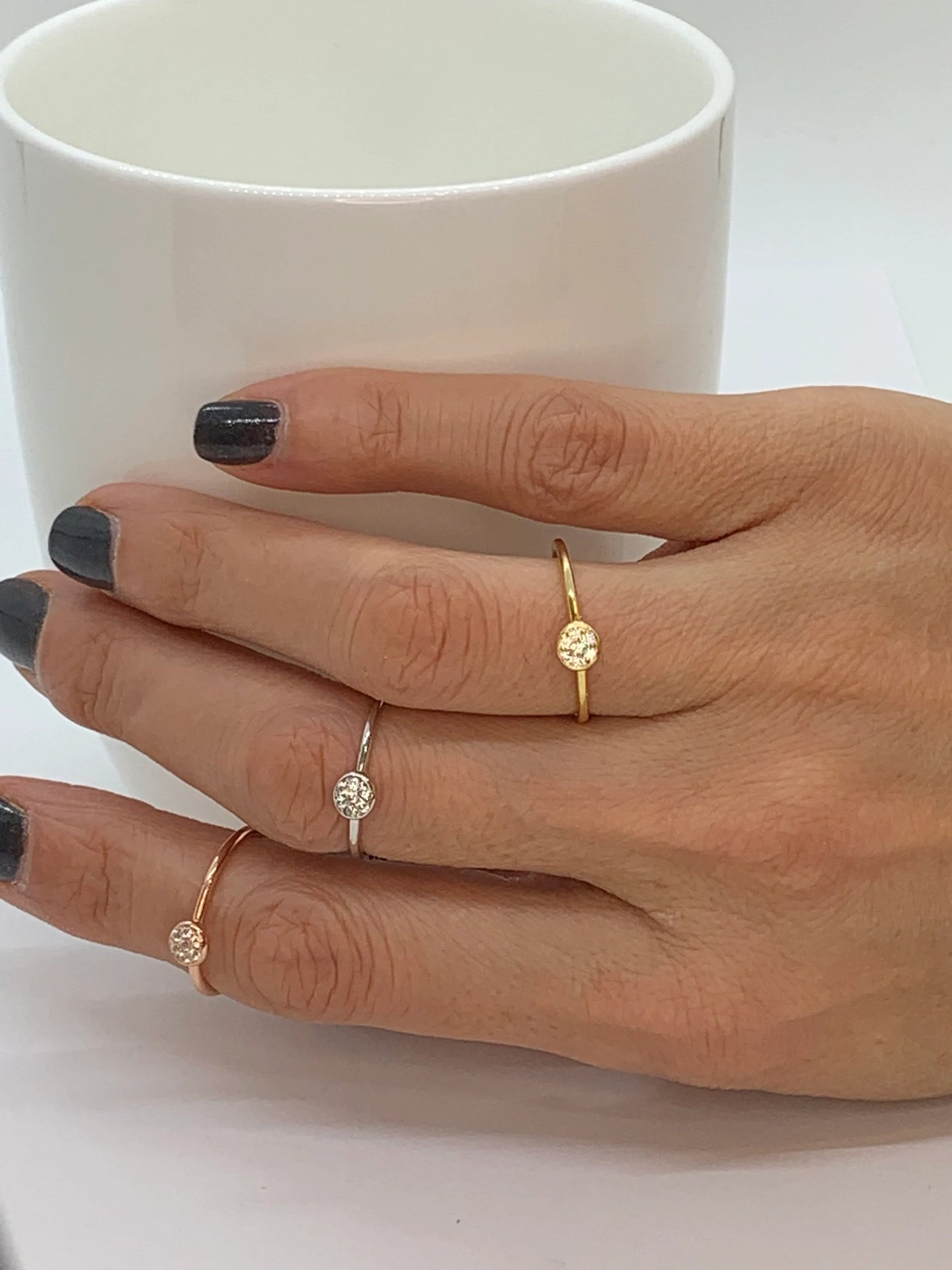 Sterling Silver Round Diamond Ring