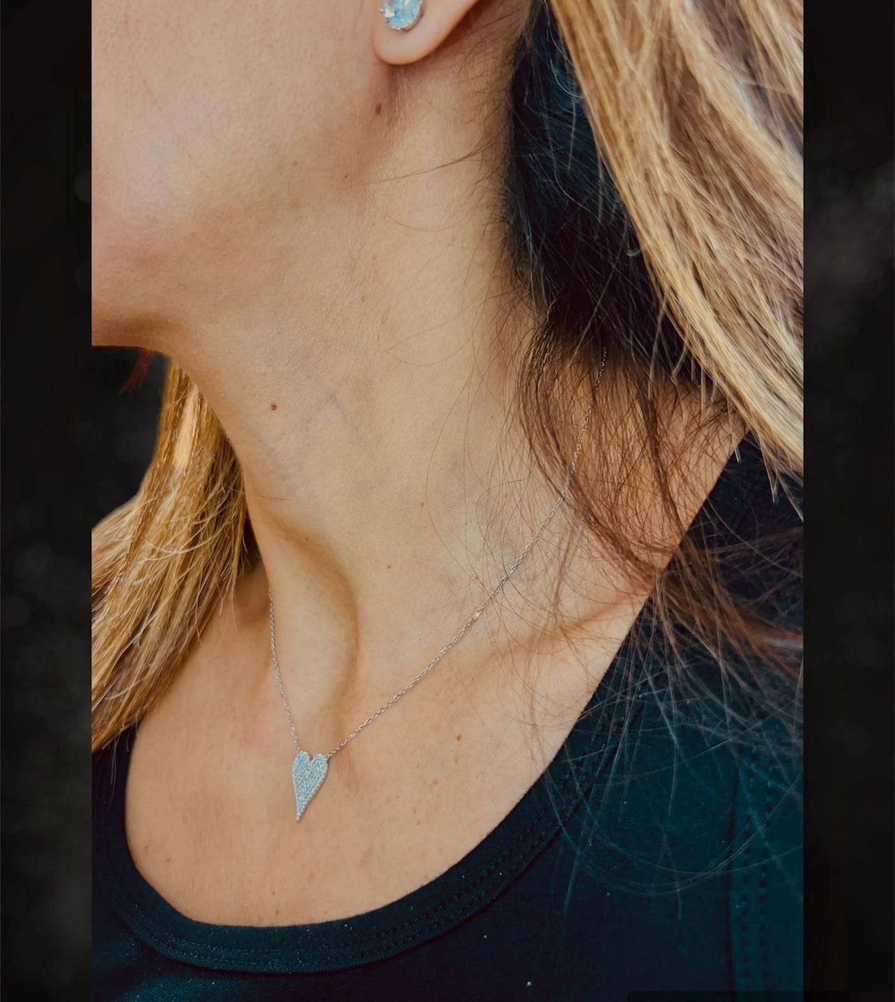 14k Gold Heart Diamond Necklace