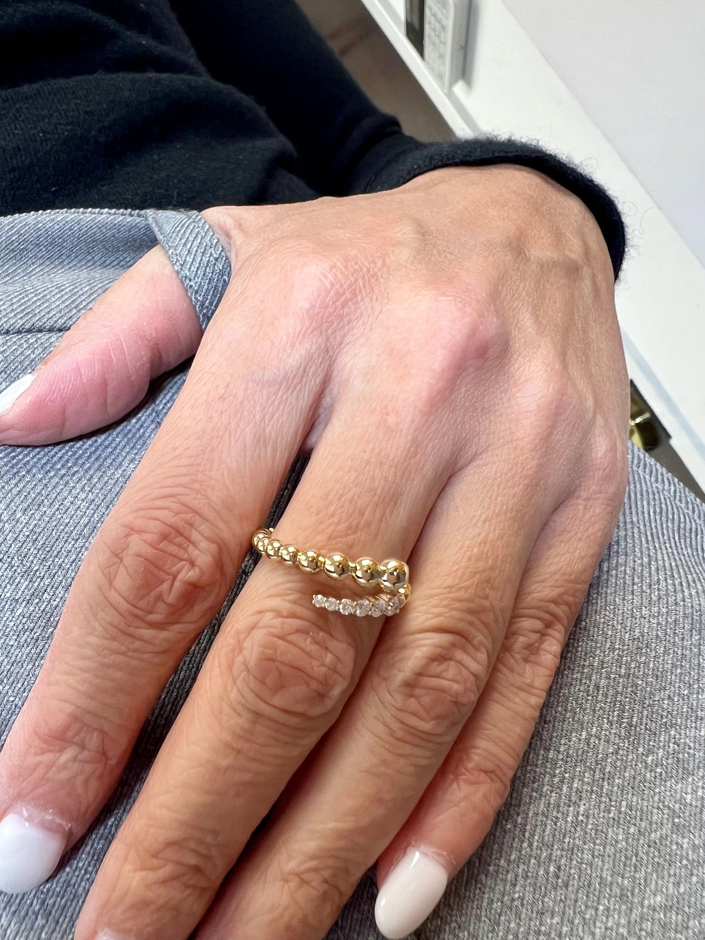 14k Gold Open Diamond Wrap Ring