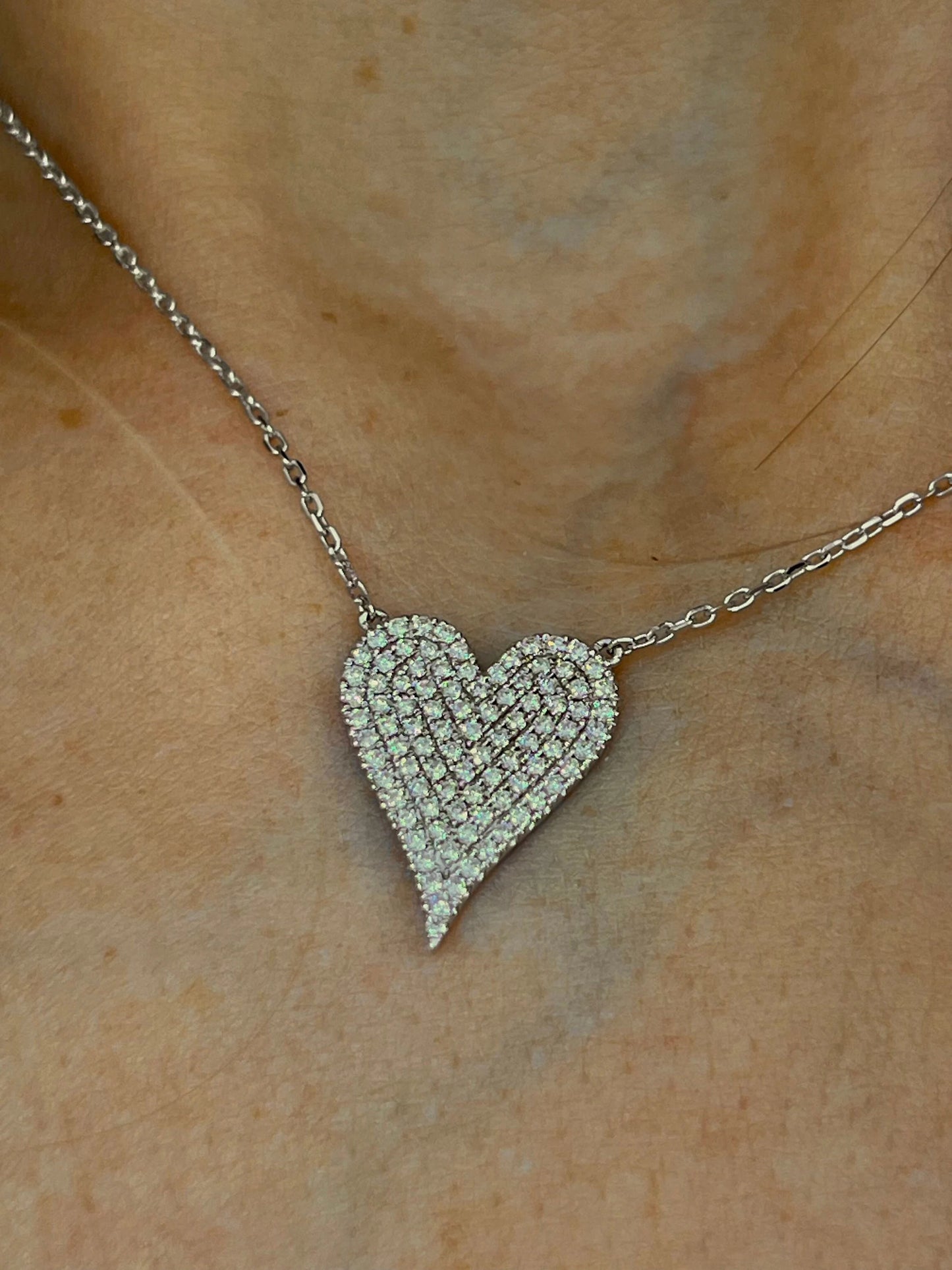 14k Gold Heart Diamond Necklace