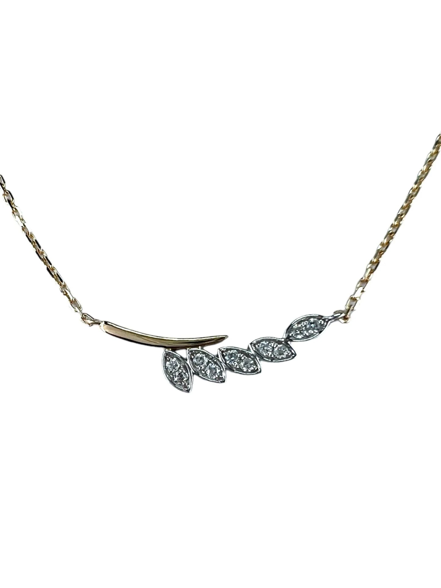 14k Gold Unique Statement Diamond Necklace
