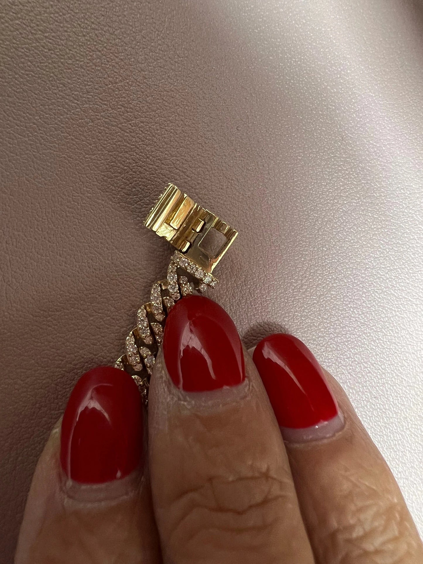 14k Gold Pave Cuban Link Diamond Bracelet