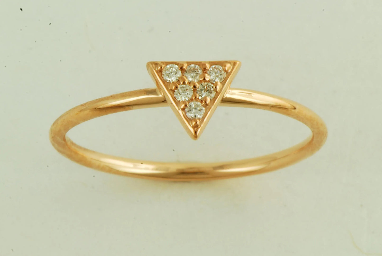 14k Gold Triangle Diamond Ring