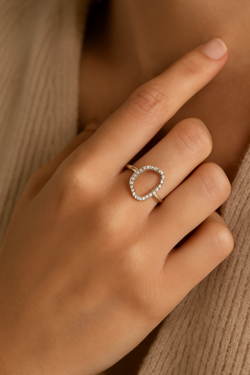 Sterling Silver Cubic Zirconia Designer Ring