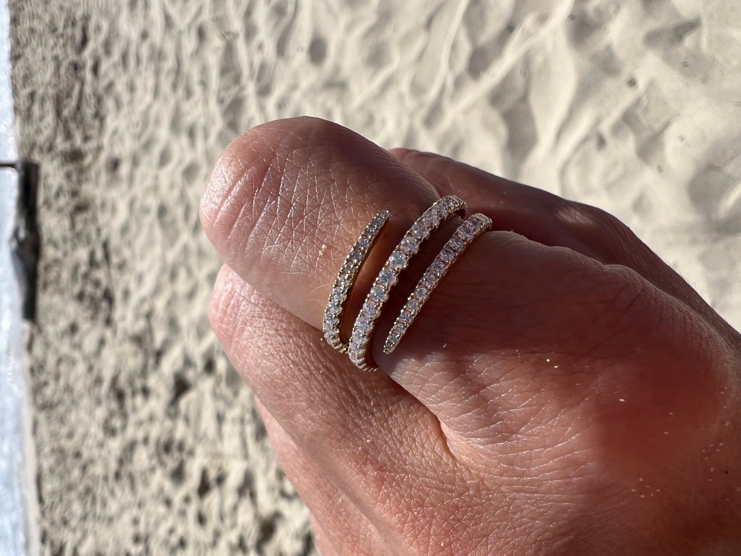 14k Gold Diamond Spiral Swirl Ring