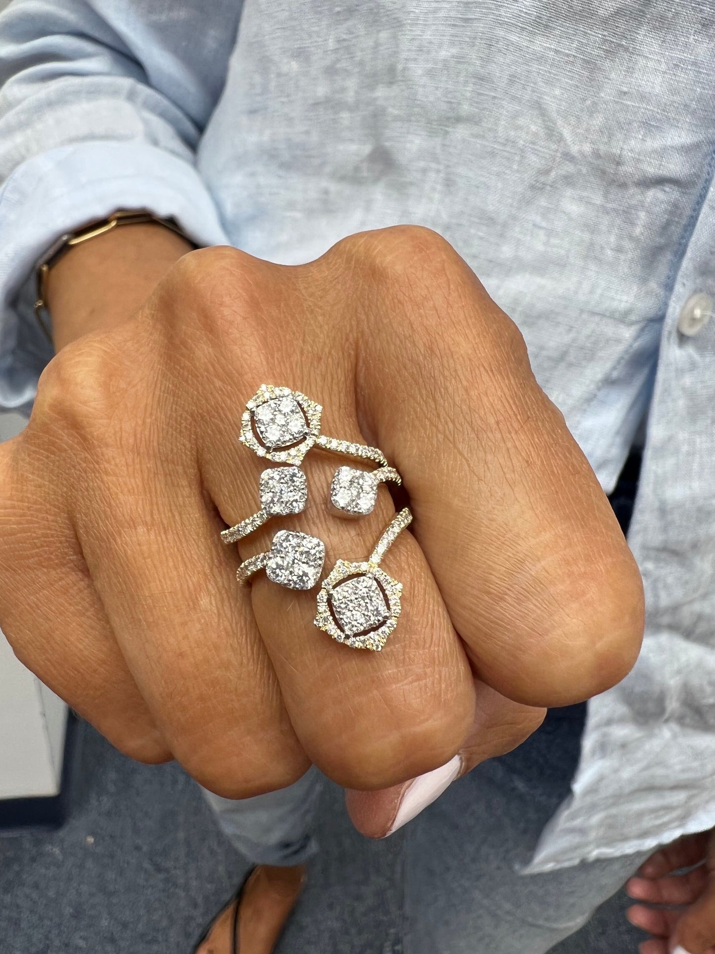 14k Gold Diamond Statement Designer Ring