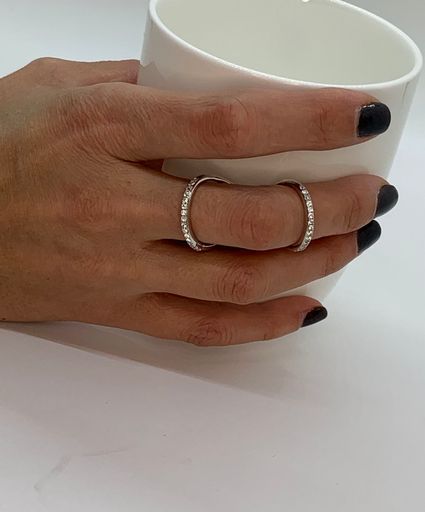 14k Gold Knuckle Diamond Band Ring