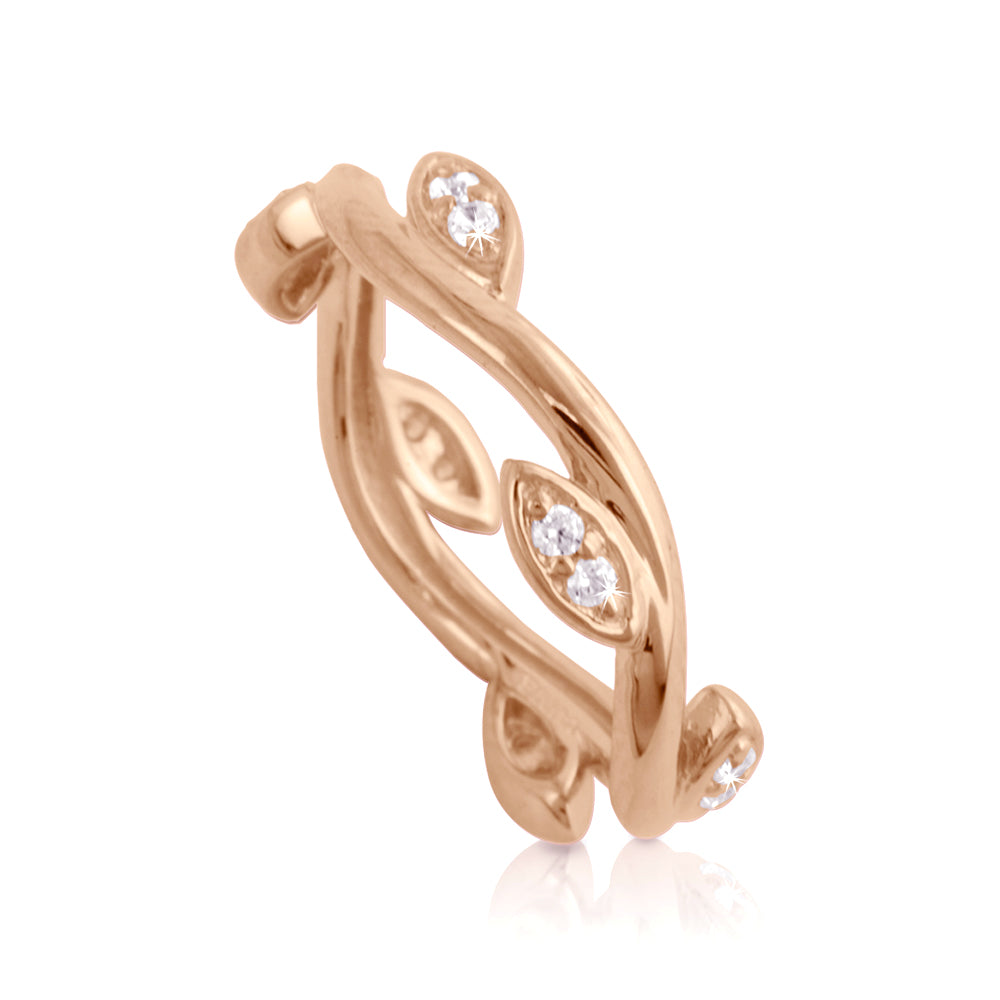 14k Gold Leaf Diamond Ring