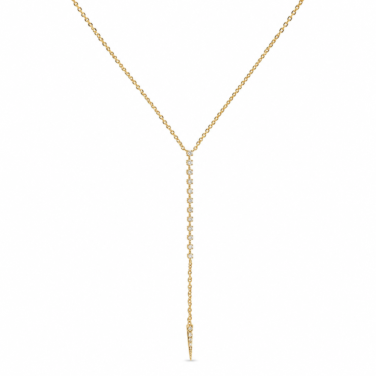 14k Gold Diamond Lariat Y-Drop Necklace