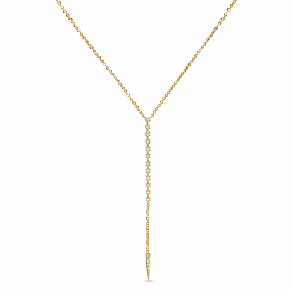 14k Gold Diamond Lariat Y-Drop Necklace