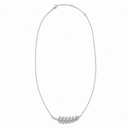 14k Gold Diamond Feather Leaf Necklace