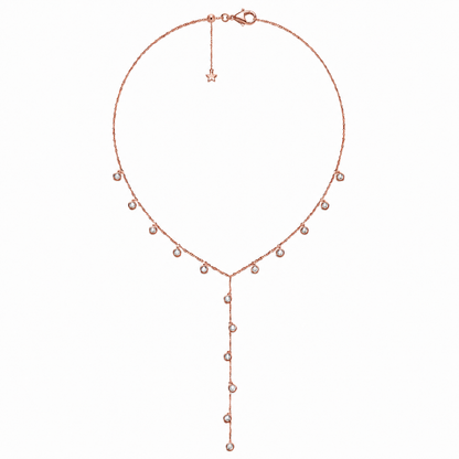 14k Gold Diamond Lariat Y-Drop Diamonds by the Yard Necklace