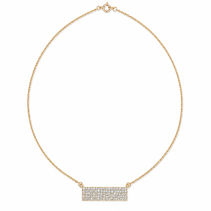 14k Gold Dainty Diamond Bar Necklace