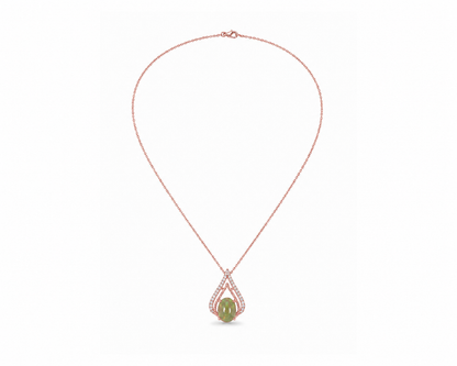 14k Gold Opal & Diamond Teardrop Necklace