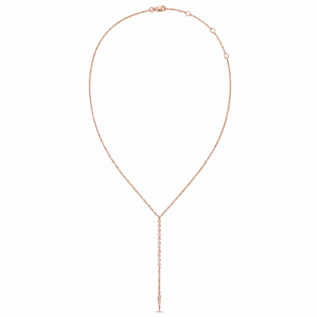 14k Gold Diamond Lariat Y-Drop Necklace