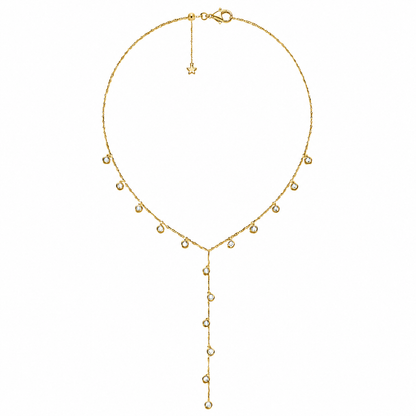 14k Gold Diamond Lariat Y-Drop Diamonds by the Yard Necklace
