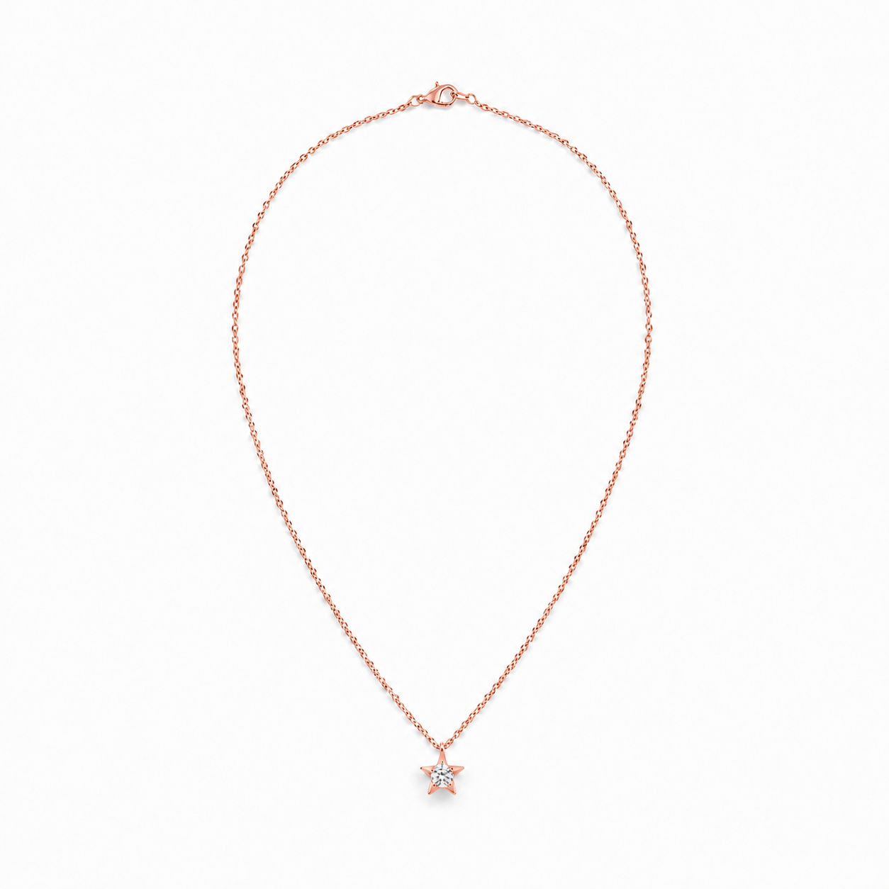 14K Gold Diamond Star Pendant Necklace