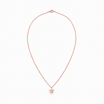 14K Gold Diamond Star Pendant Necklace