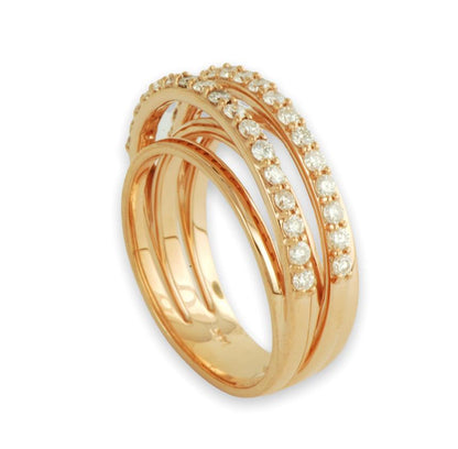 Sterling Silver Multi Row Cubic Zirconia Ring
