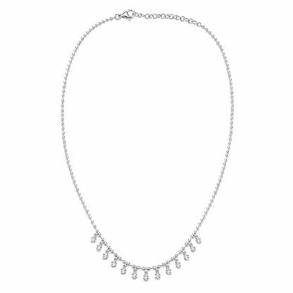 14k Gold Natural Diamond Dangle Charm Necklace