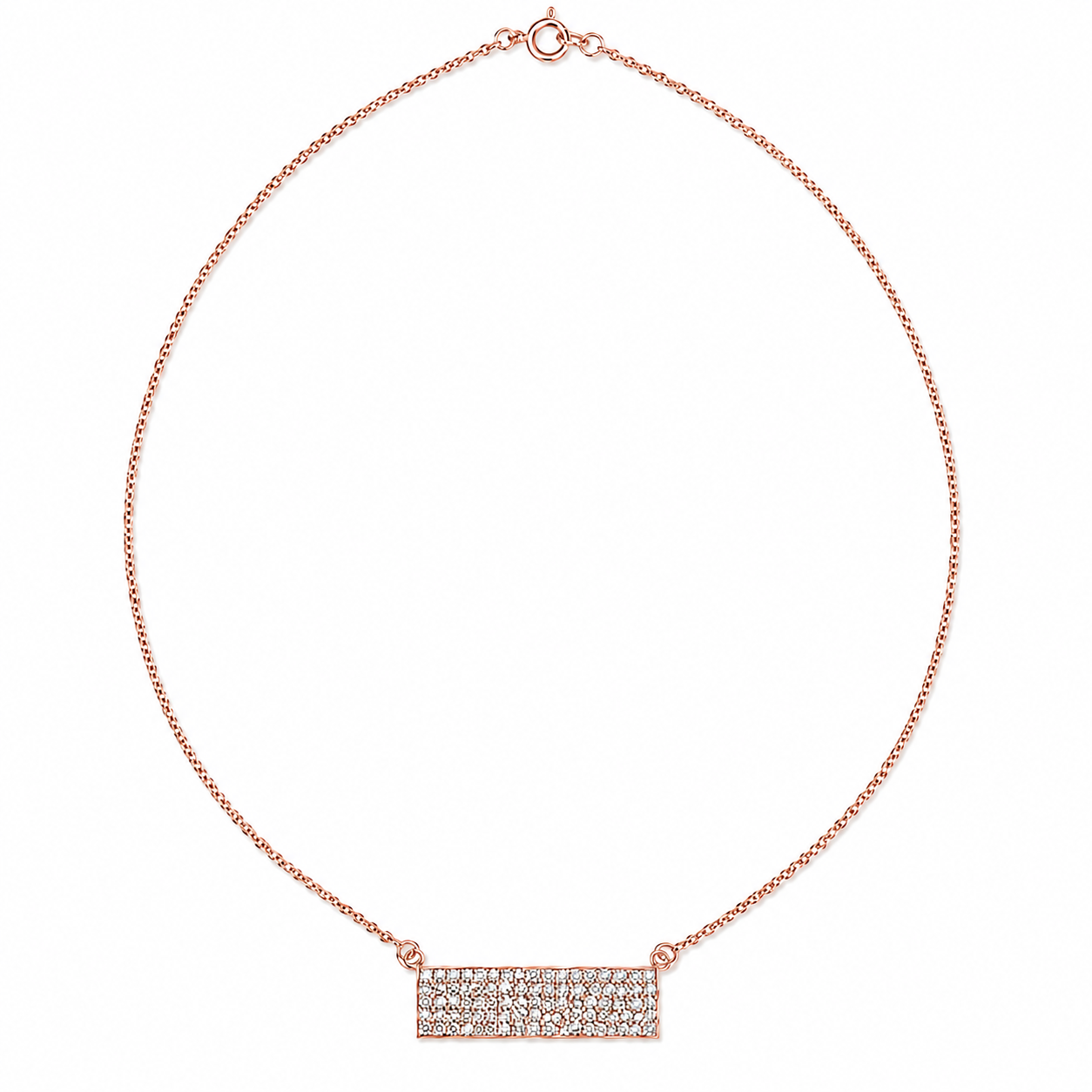 14k Gold Dainty Diamond Bar Necklace