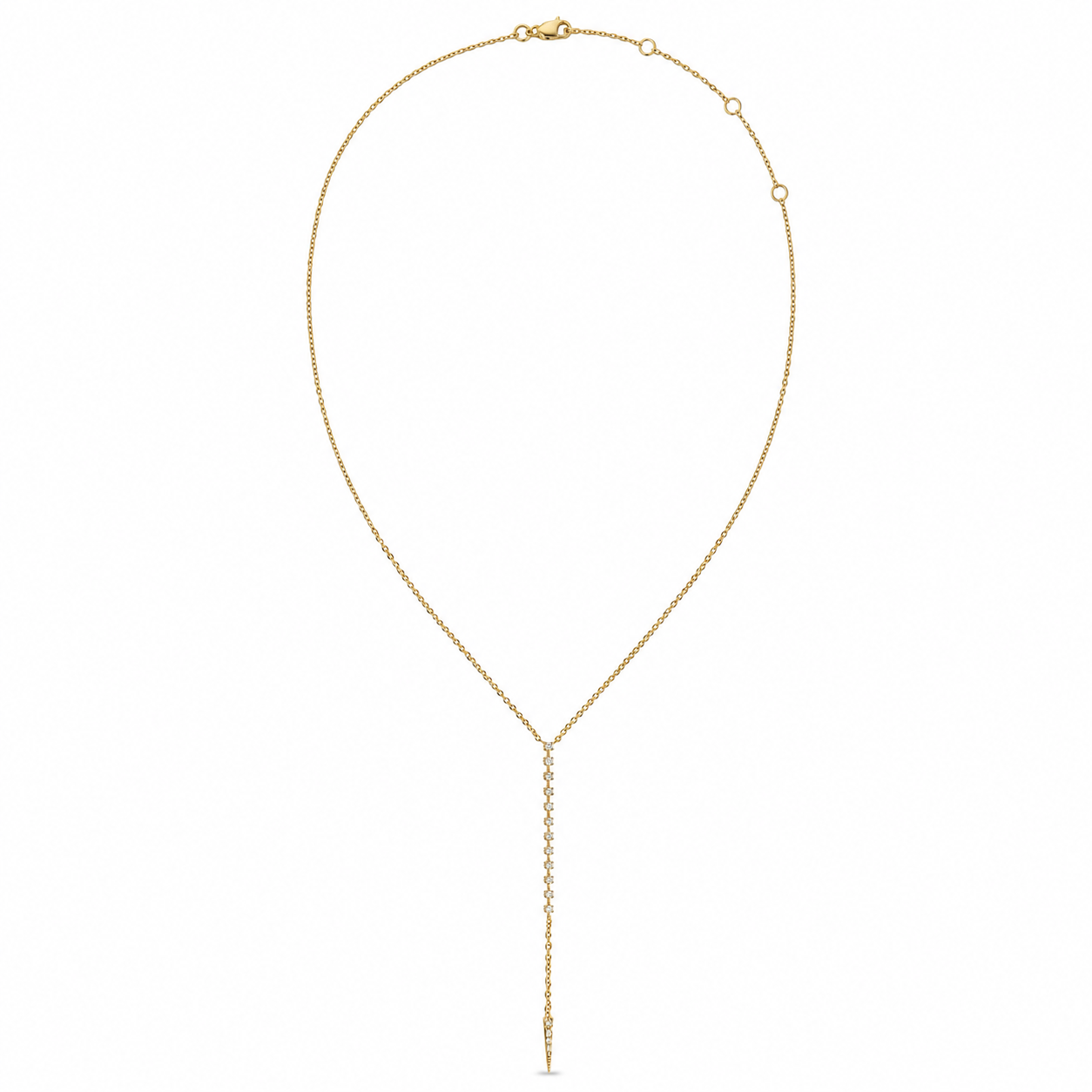 14k Gold Diamond Lariat Y-Drop Necklace