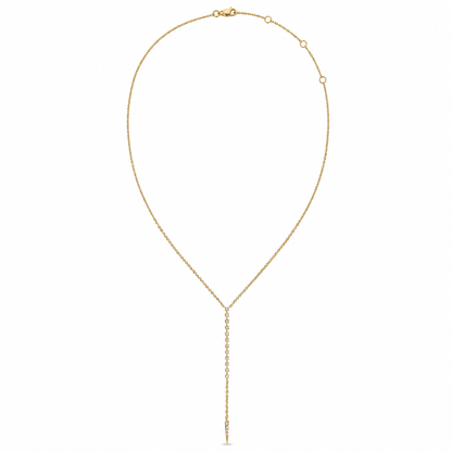 14k Gold Diamond Lariat Y-Drop Necklace