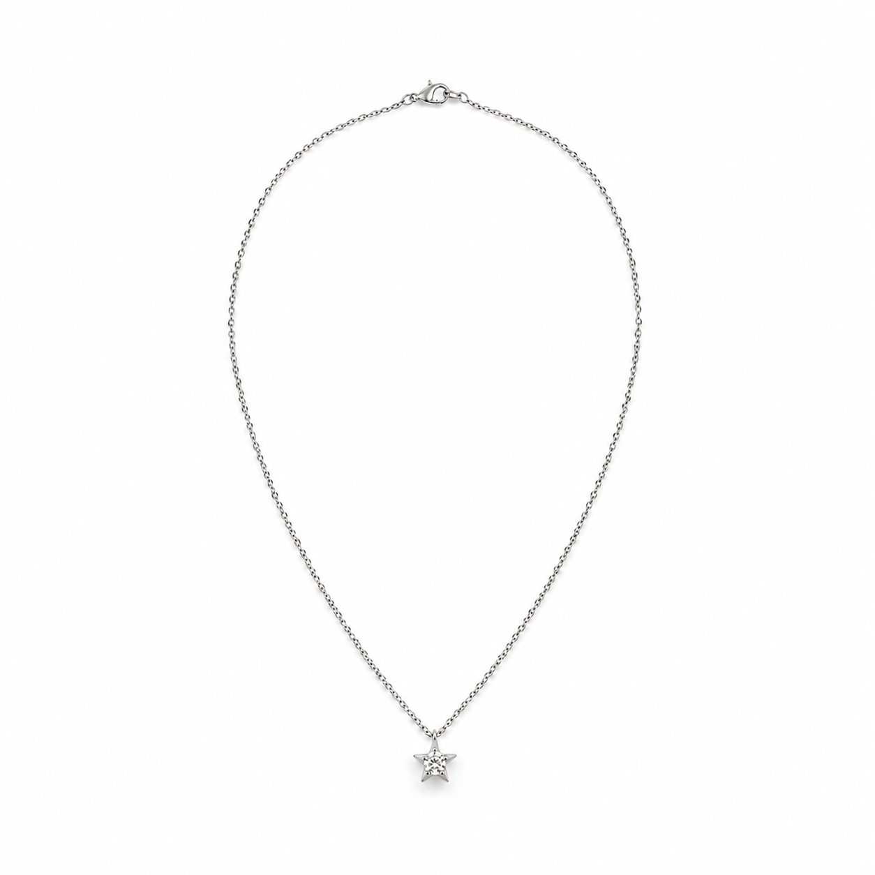 14K Gold Diamond Star Pendant Necklace