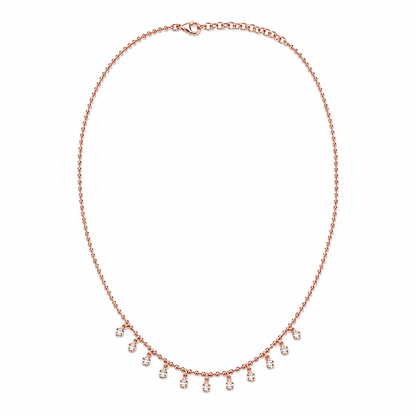 14k Gold Natural Diamond Dangle Charm Necklace