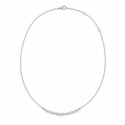 14k Gold Dainty Graduated Diamond Bar Necklace