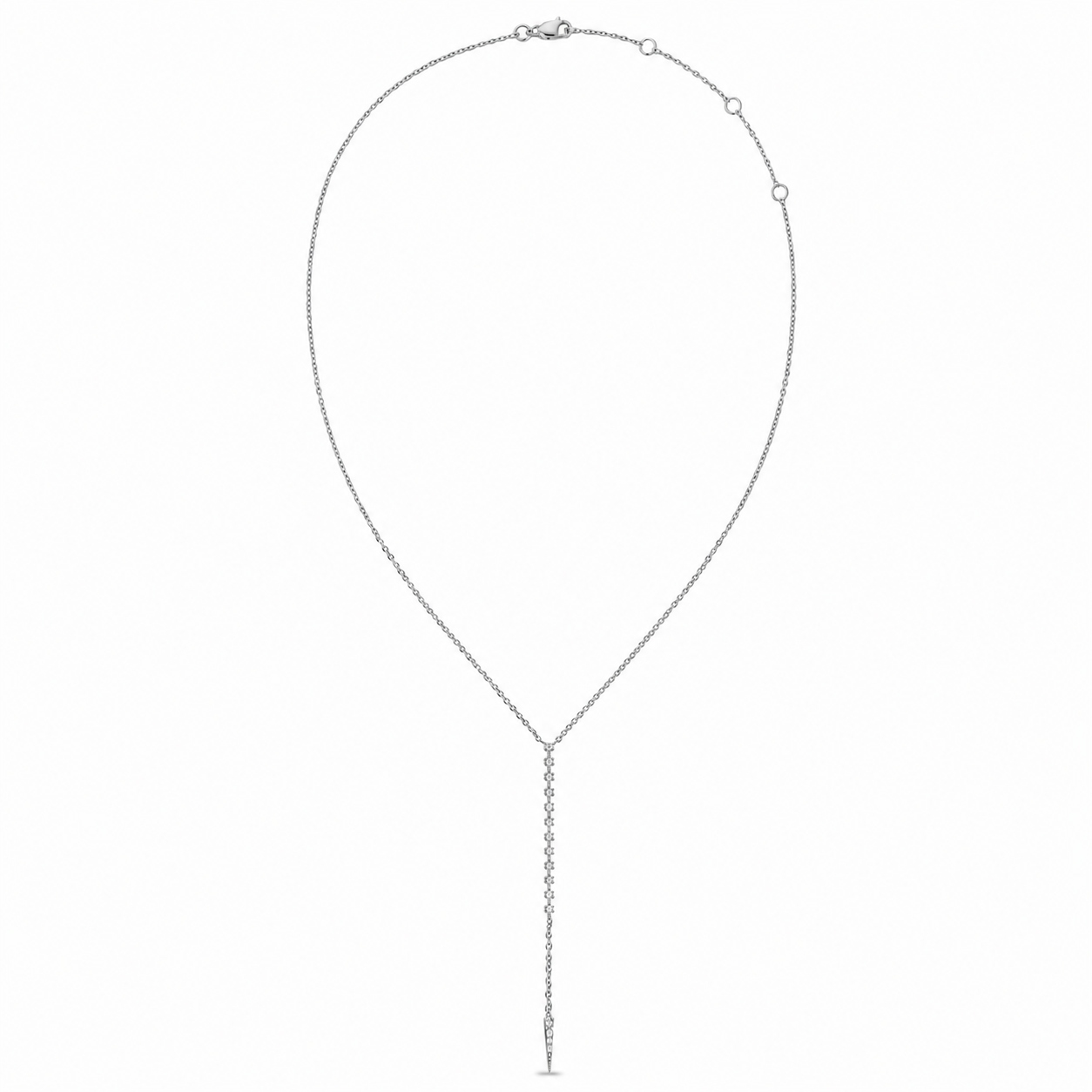 14k Gold Diamond Lariat Y-Drop Necklace