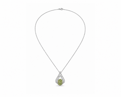 14k Gold Opal & Diamond Teardrop Necklace