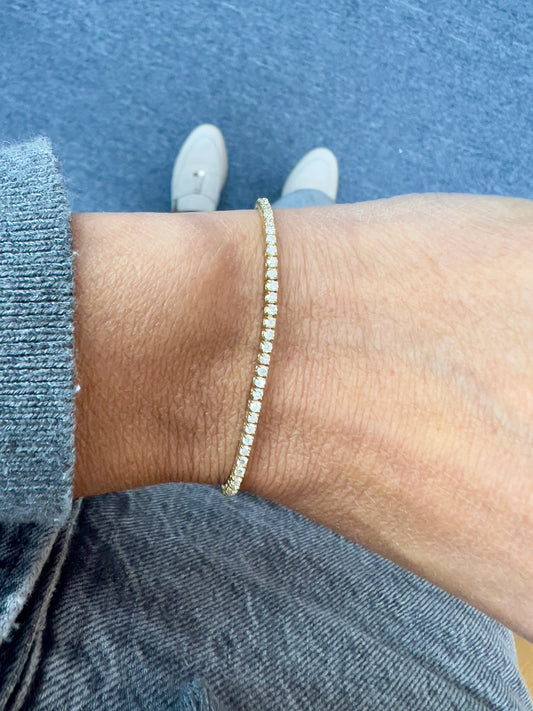 14k Gold 1.5MM Diamond Tennis Bracelet