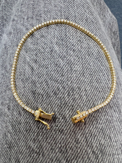 14k Gold 1.5MM Diamond Tennis Bracelet
