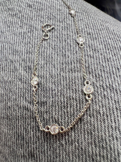 14k Gold Diamond By The Yard Bracelet