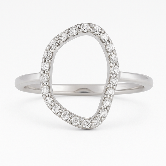 Sterling Silver Cubic Zirconia Designer Ring