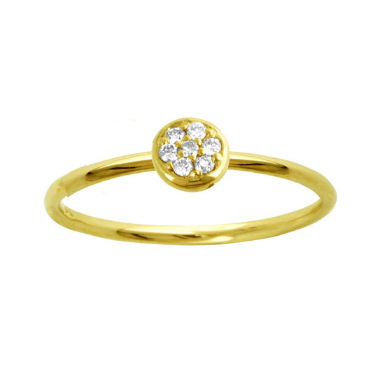 Sterling Silver Round Diamond Ring