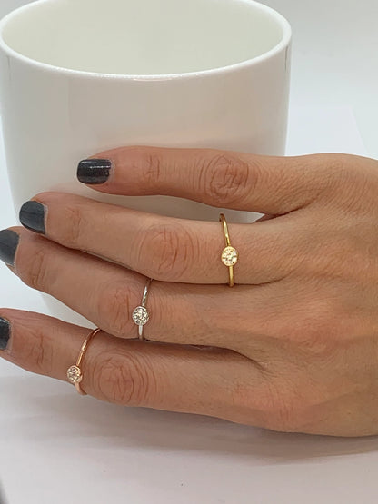 Sterling Silver Round Diamond Ring