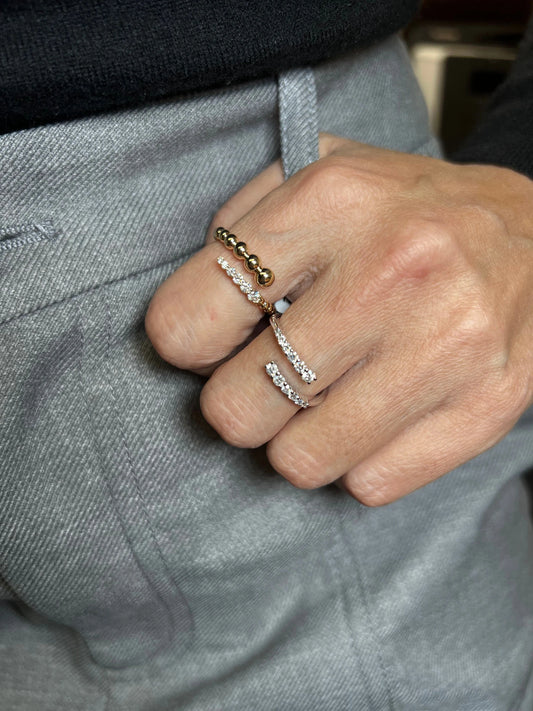 14k Gold Open Diamond Wrap Ring