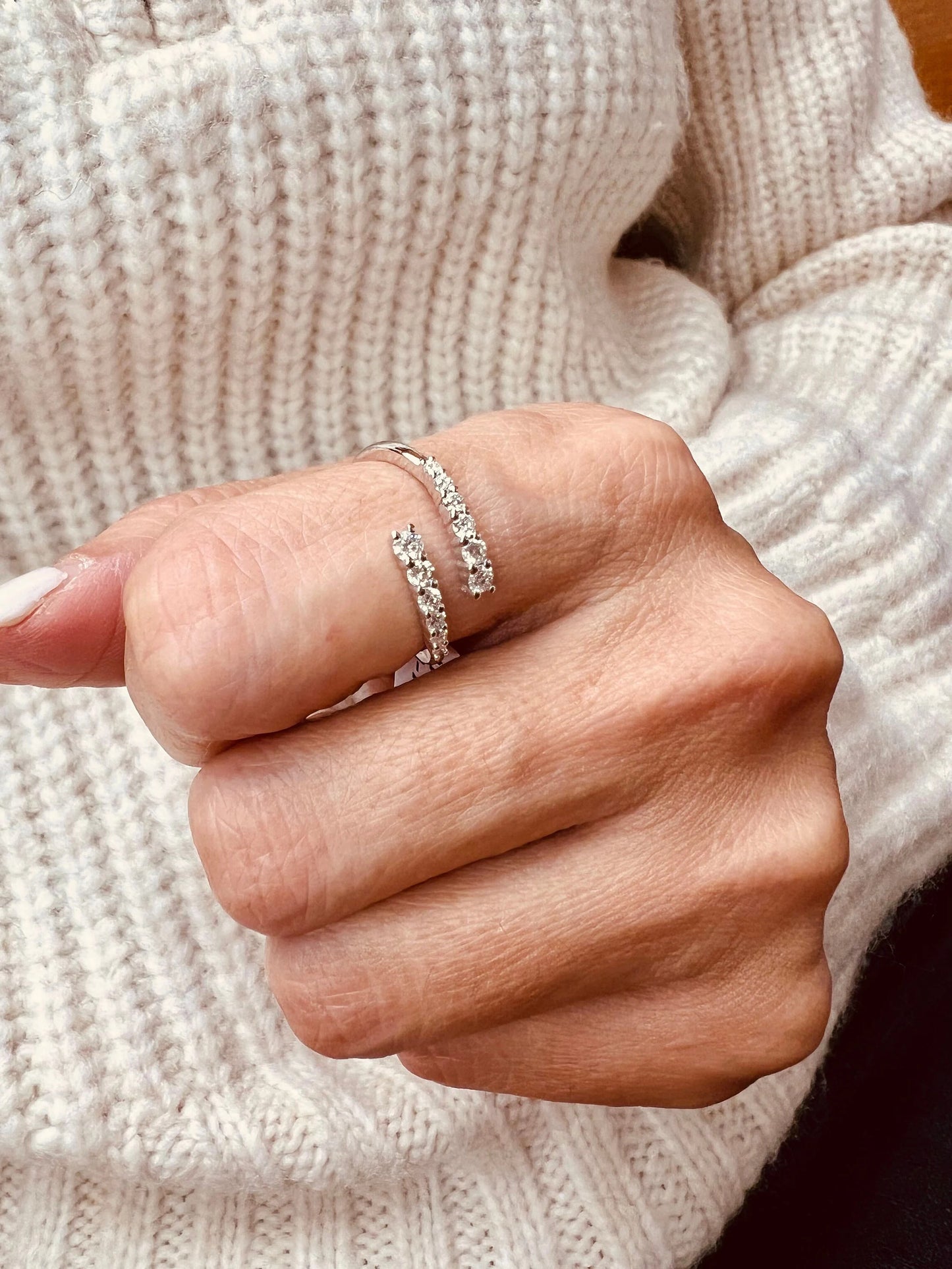14k Gold Open Diamond Wrap Ring