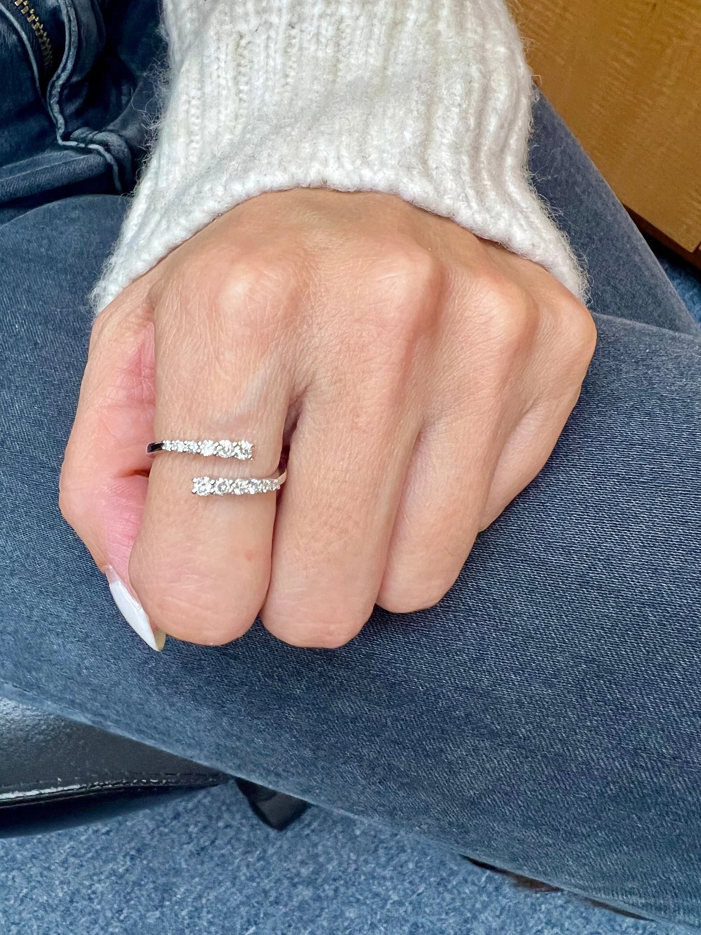 14k Gold Open Diamond Wrap Ring