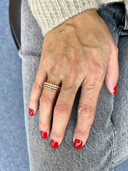 14k Gold 3 Band Diamond Ring