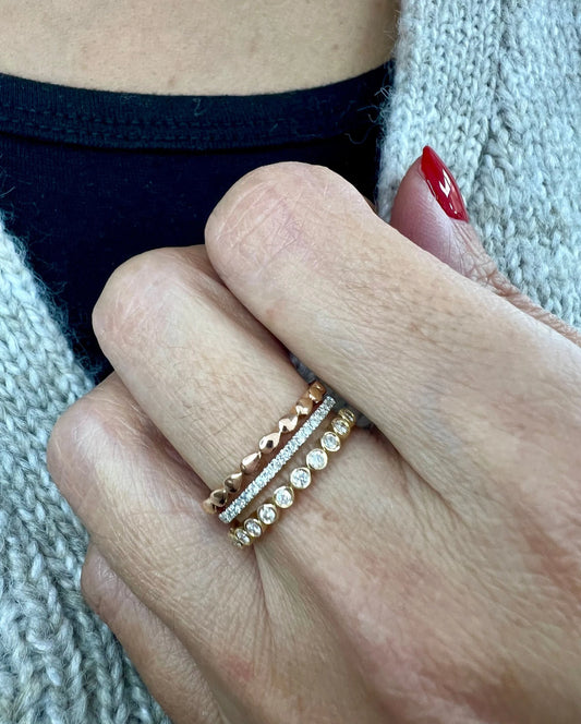 14k Gold 3 Band Diamond Ring