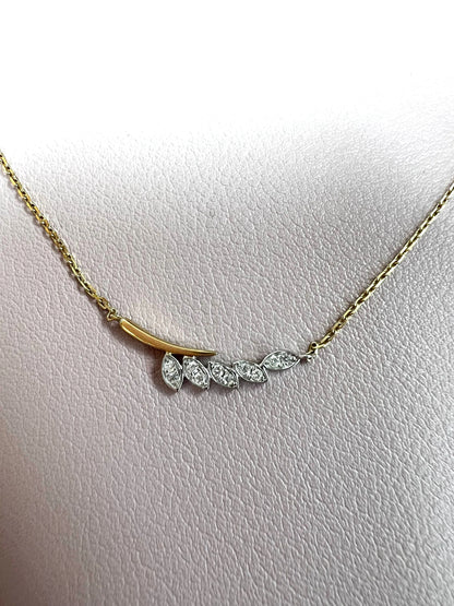 14k Gold Unique Statement Diamond Necklace