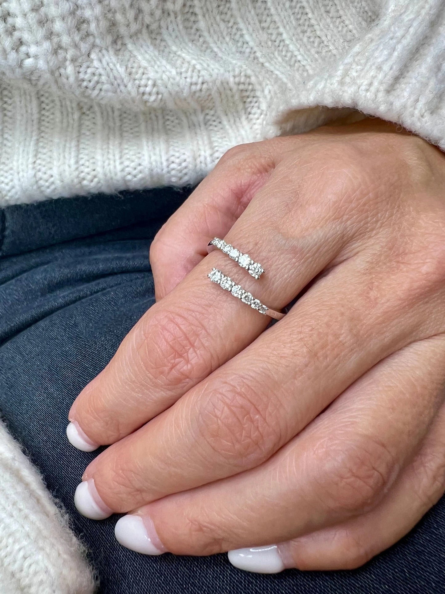 14k Gold Open Diamond Wrap Ring